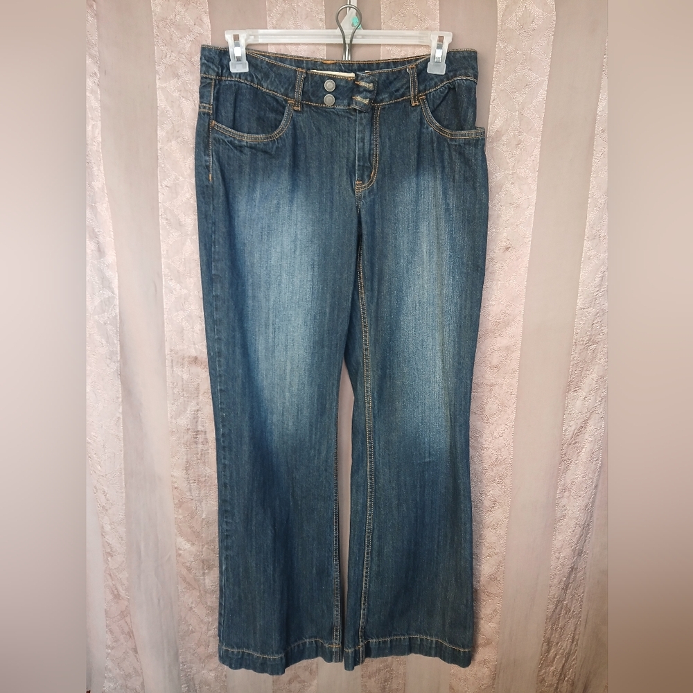 👖 Stetson Blue Flare Wide Leg Jeans with Contrast Stitching